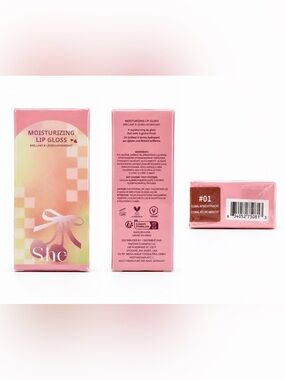 SHEGLAM Moisturizing Lip Gloss #01 Coral Apricot Peach NEW SEALED